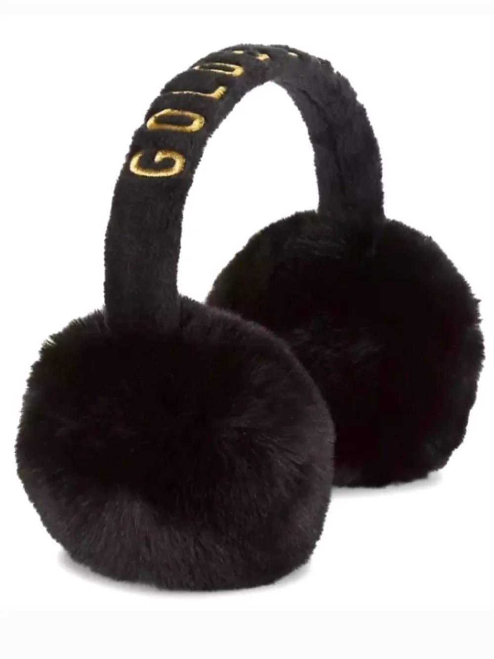 Goldbergh Ski Fluffy Ear Warmers Ear Muffs Black Faux Fur NWT